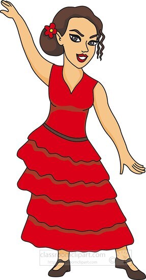 traditional cultural costume woman spain clipart - Classroom Clip Art