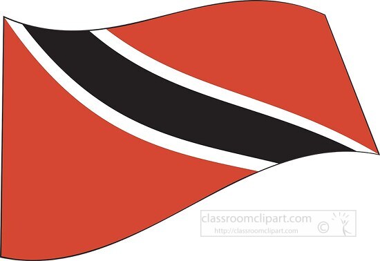 Trinidad Tobago Flag Flat Design Wavy Clipart Classroom Clipart 7754