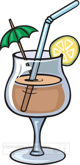 tropical drink with straw umbrella clipart - Classroom Clip Art