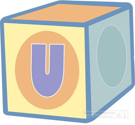 Free color alphabet block letter U - Classroom Clipart