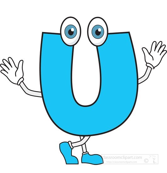 upper case letter U cartoon alphabet Classroom Clip Art