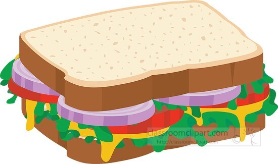 vegvegetable sandwich on sliced bread - Classroom Clip Art
