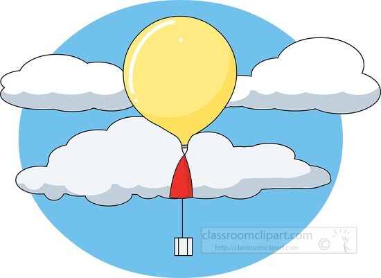 weather balloon in the clouds Classroom Clip Art