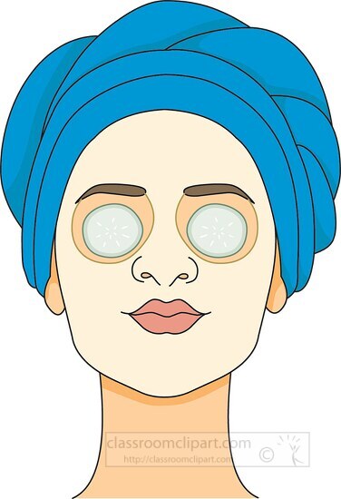 woman with facial mask Classroom Clipart
