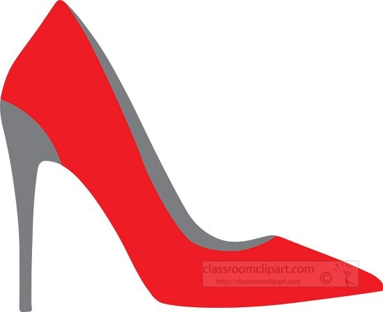 womans red high heel dress shoe vector clipart image 57853 Classroom Clip Art