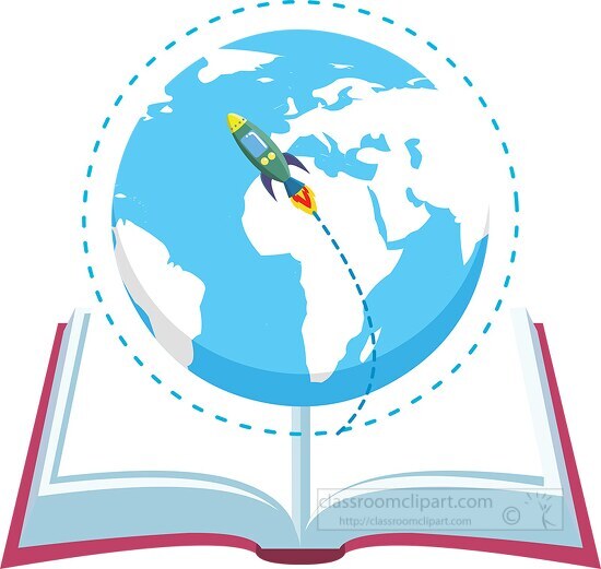 world globe with open book representing learning geography learn