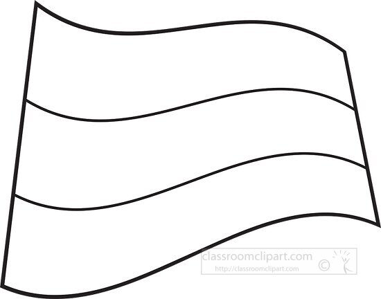 Free Yemen wavy flag black outline clipart - Classroom Clipart