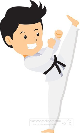 Free Girl Kick Jump Practicing Karate Clipart Classroom Clipart 