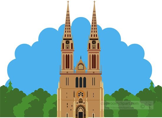 zagreb cathedral in croatia clipart - Classroom Clip Art