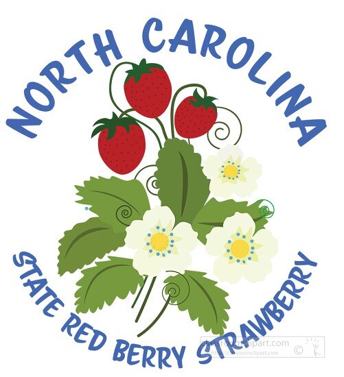 strawberry state red berry north carolina clipart