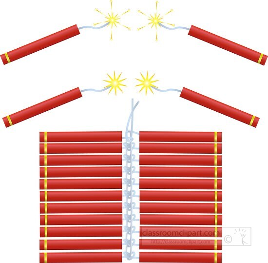 strings red fire crackers clipart 01