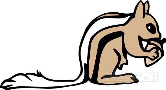 stripped brown white squirrel clipart