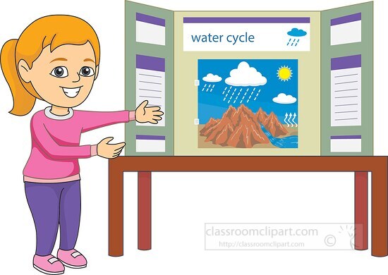 student displays her science fair project clipart 59736a