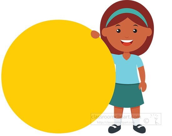 student with circle shape geometry clipart