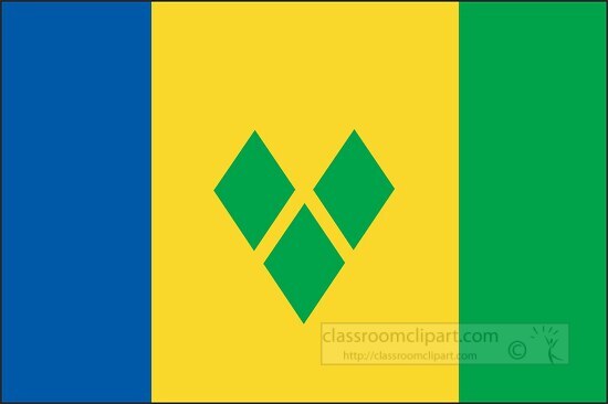 StVincent Grenadines flag flat design clipart