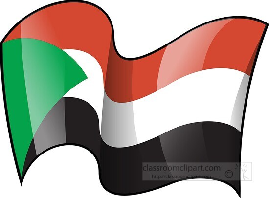 Sudan wavy country flag clipart