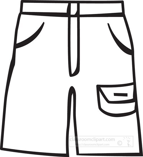 summer shorts black outline clipart