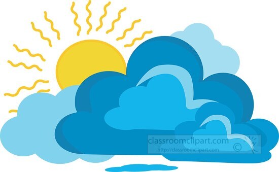 cloud with a sun clipart