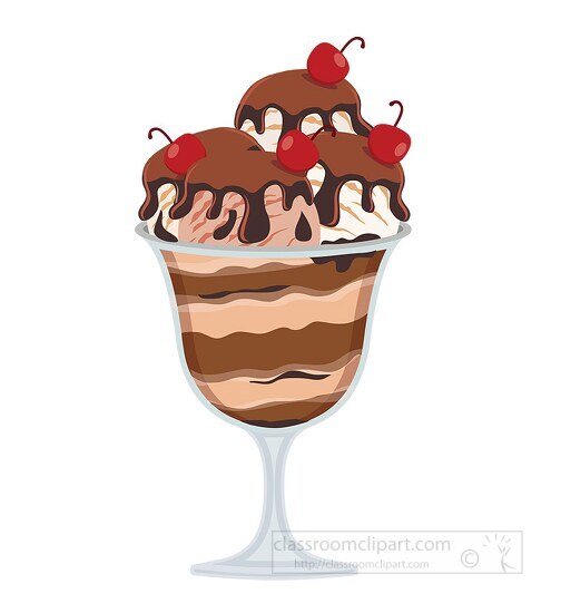 sundae chocolate sundae with vanilla ice cream and whip cream cl