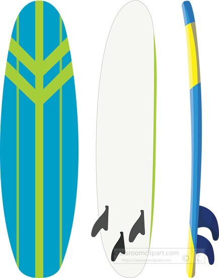 surfboards front back side clipart