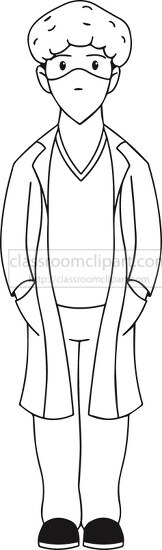 surgeon black outline clipart