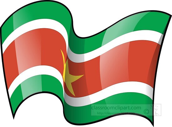 Suriname wavy country flag clipart