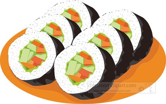 sushi chinese food clipart