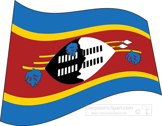 Swaziland flag flat design wavy clipart
