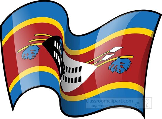Swaziland wavy country flag clipart