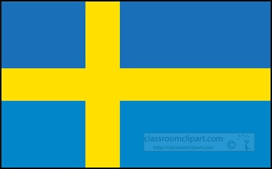 Sweden flag flat design clipart
