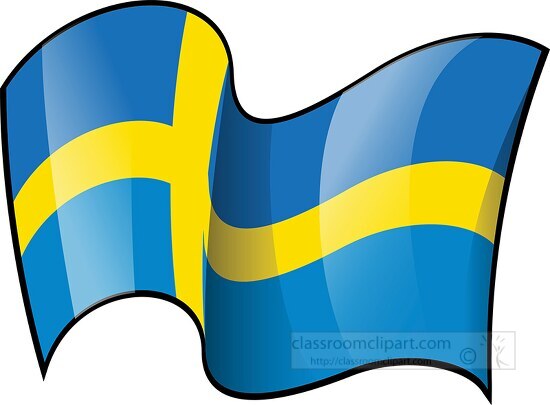 Sweden wavy country flag 3
