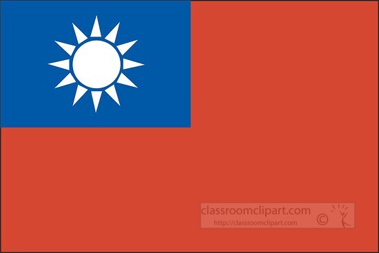 Taiwan flag flat design clipart
