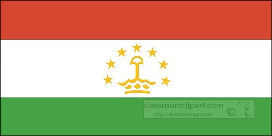 Tajikistan flag flat design clipart