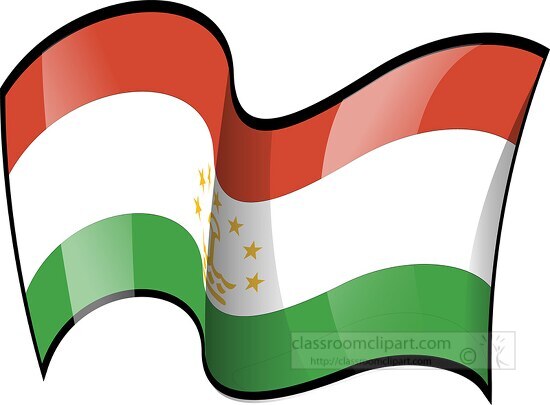 Tajikistan wavy country flag clipart