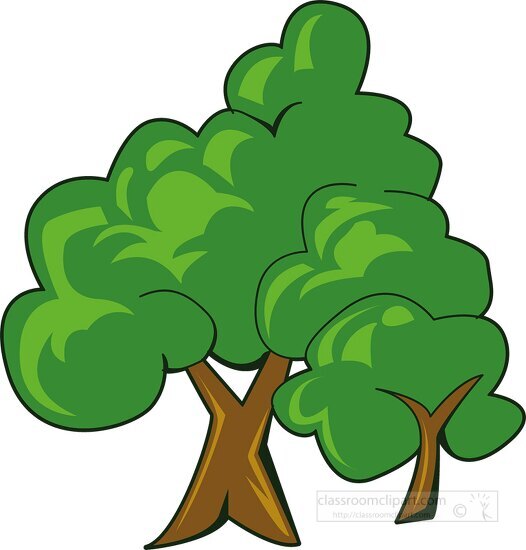 tall green tree clipart