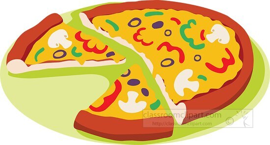 tasty mushroom cheese pizza food clipart