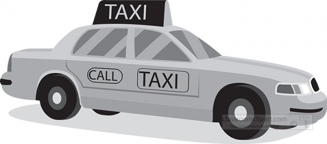 taxi for hire transportation gray clipart