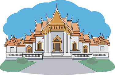 temple wat benjamaborphit Thailand clipart