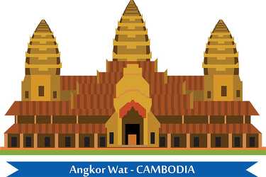 temples angkor wat cambodia clipart