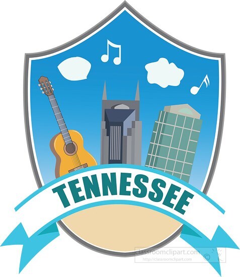 tennessee state illustrated emblem clipart.eps