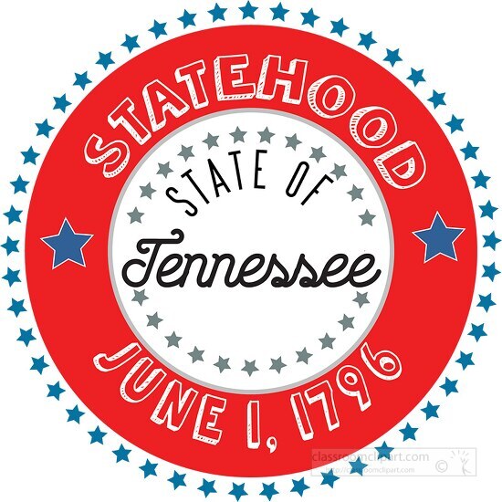 Tennessee Statehood 1796 date statehood round style with stars c