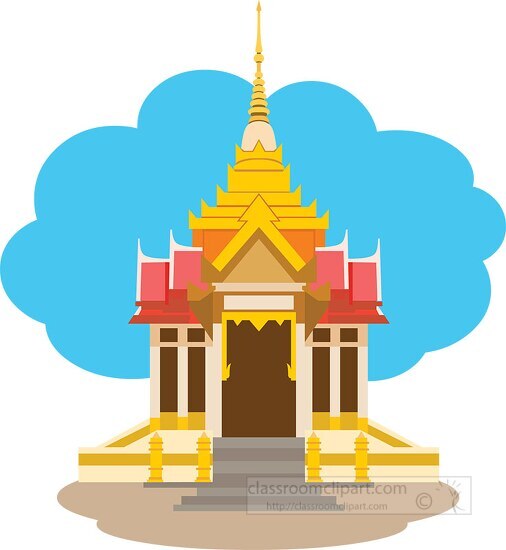 Thai Buddhist Temple In Kanchanaburi Thailand Asia Clipart