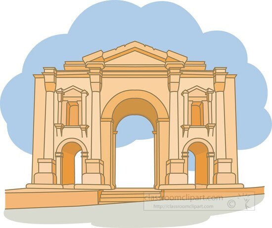 the arch of hadrian jerash jordan