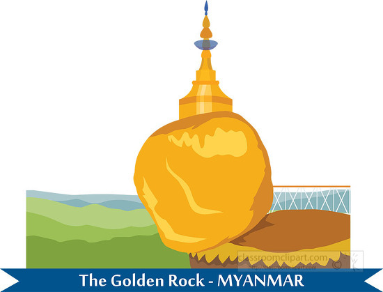 the golden rock myanmar clipart