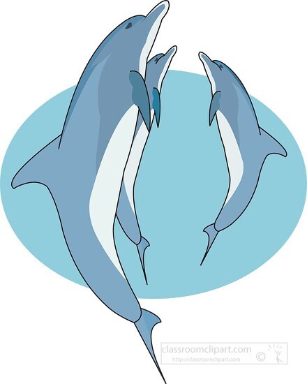 dolphins jumping out of water clipart
