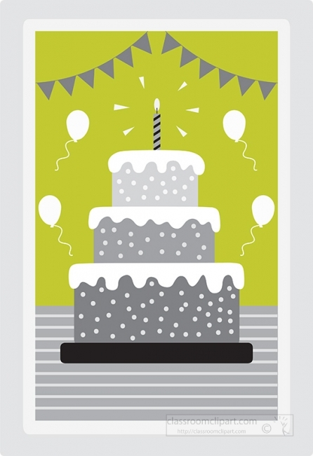 three layered birthday cake birthday gray color