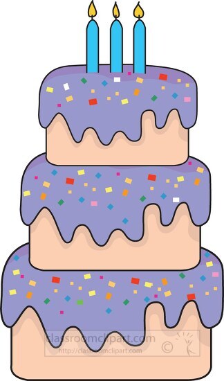 three tier birthday cake frosting clipart