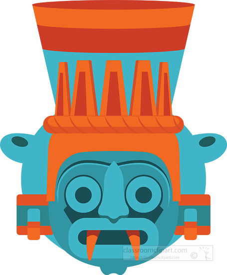 tlaloc god of rain and fertility on ceramic vessel aztec clipart