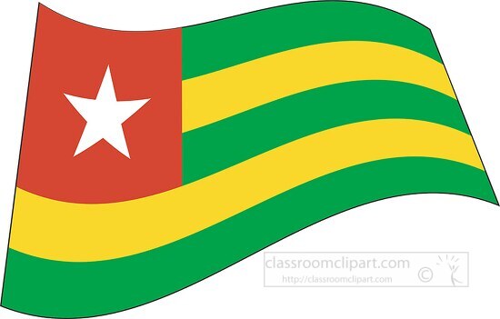 Togo flag flat design wavy clipart