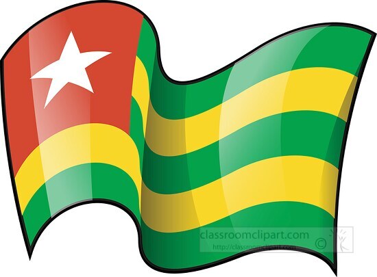 Togo wavy country flag clipart